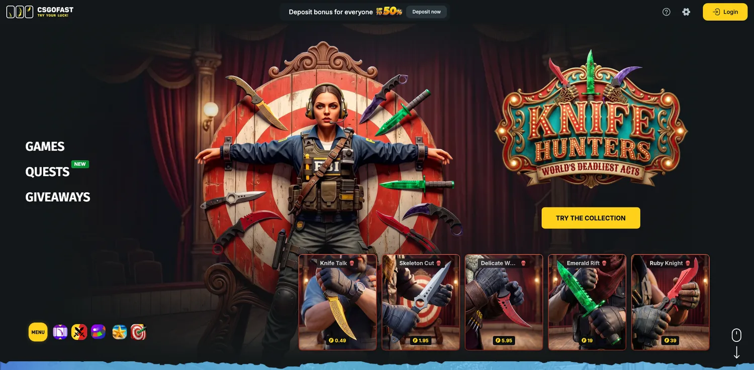 Screenshot of the CSGOFast website